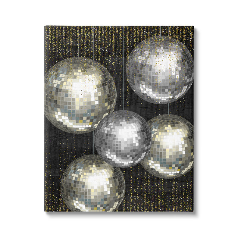 «Vintage Disco Balls» par Kim Allen - impression sur toile tendue, H 30 po x l 24 po x P 1,5 po