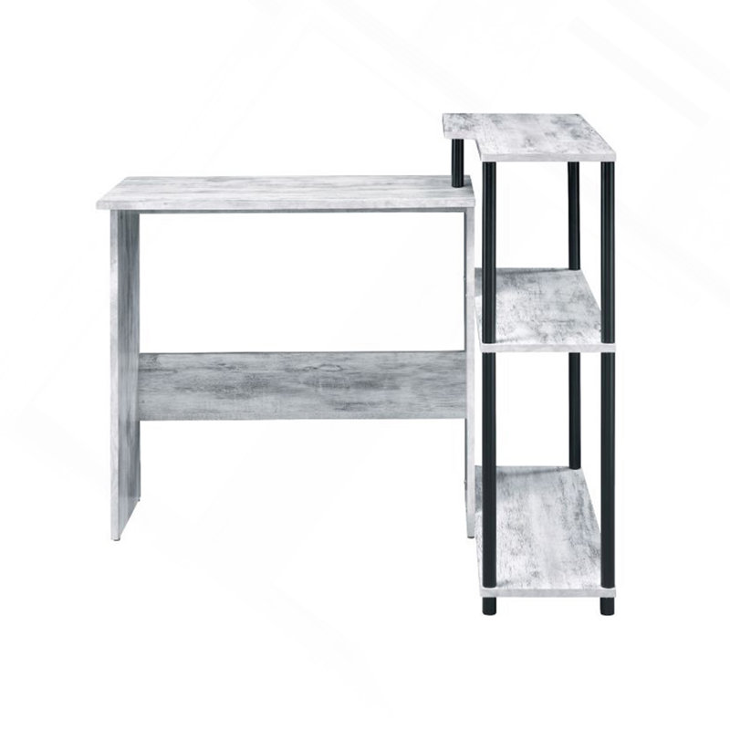 Bureau d'écriture rectangulaire avec tablette latérale, Gris