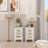 Nightstands Set Of 2 With Rattan-Woven Surfaces And Three Drawers, Exquisite Elegance With Storage Solutions For Bedroom-1376409135