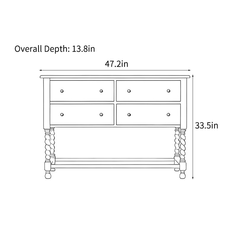 Console américaine de style champêtre rétro