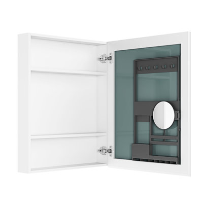 24'' W X 30'' H Bathroom Cabinet - Beveled Mirror, Right Door, Generous Storage, Quality Engineered Wood, Silent Hinges, White 24''x30'' Mirror Medicine Cupboard Right Opening, Spacious Interior,