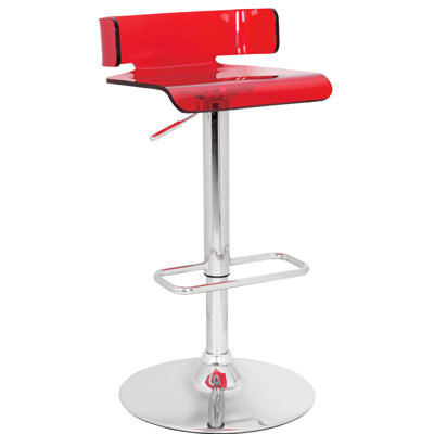 360 Swiveling Red And Bar Stool - Adjustable Height Feature Modern Bedroom Movement