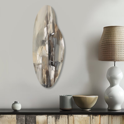Abstract Design Shapes I - Curved Abstract Collages Metal Wall Art, Asymmetrical Metal Wall Sculpture Print