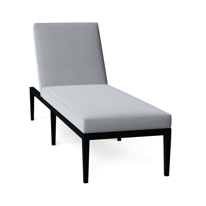 Chaise longue d'extérieur en aluminium forgé Elegante, Welt, Lin chambray, Craie élégante 97