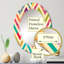 Zigzag chevron lumineux en couleurs rétro - miroir mural à motif ovale-1052662733