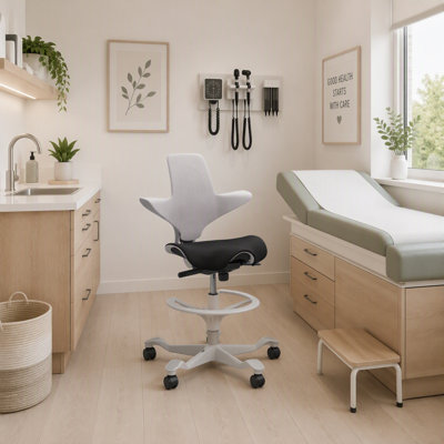 HAG Capisco Puls Adjustable Sit to Stand Desk Chair with Full Cushion and Footring