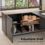 Bureau en L de 63 po avec tablettes de rangement et portes Bureau de direction et classeur latéral de 47 po