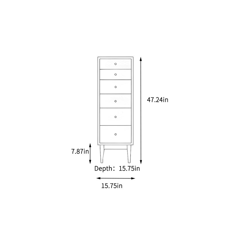 Armoire de rangement à tiroirs, H 47,24 po x l 15,75 po x P 15,75 po