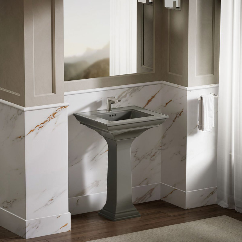 Memoirs Stately 24" Console Bathroom Sink with Overflow, Thunder Gray, Single