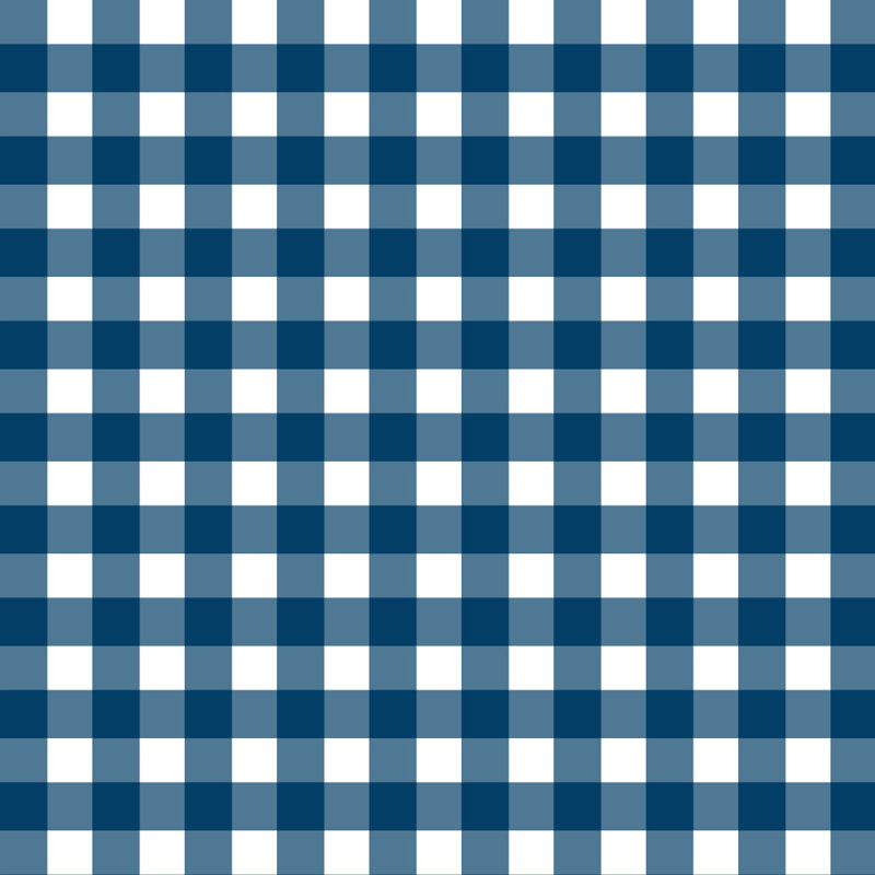Gingham Pattern Tailored Bed Skirt 15" Drop Length, King, Navy Blue