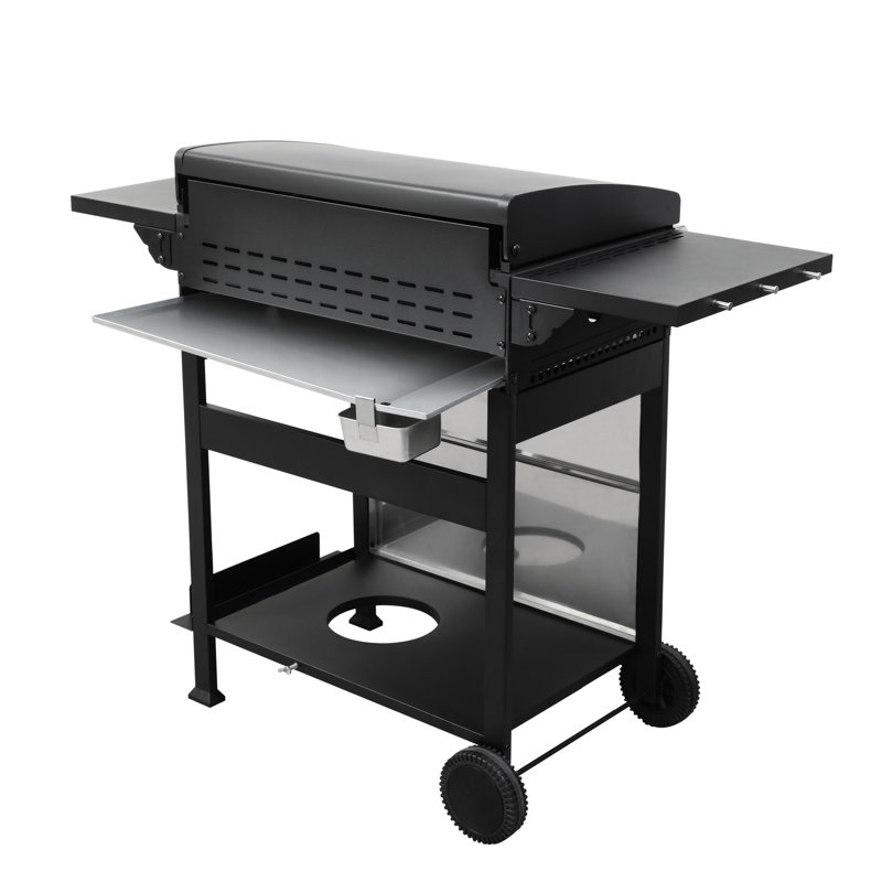 4 barbecues au gaz propane avec ss, 49 200 BTU, grilles de cuisson en émail, table d'appoint pliable, panier suspendu pour barbecue, barbecue