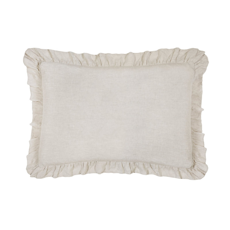 Charlie Linen Lumbar Pillow Cover & Insert, Flax