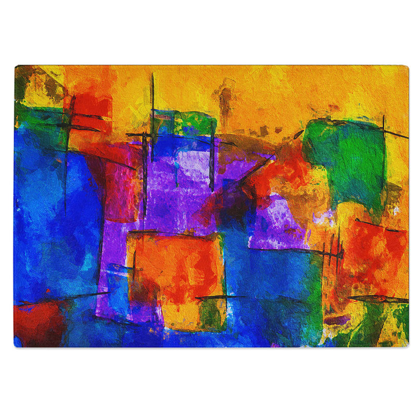 Tempered Glass Art Painting Vol.398 Chopping Board, 28.5 cm W x 20 cm L