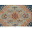 Tapis de couloir bleu à motif géométrique Oushak