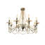 Lustre en cristal 35,43 "en fer forgé argenté de style perle - Luminaire suspendu de style bougie pour salon