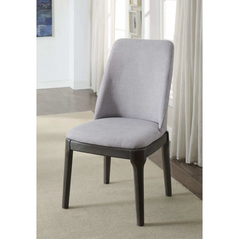 Ensemble de 2 chaises d'appoint Madan en lin gris clair et chêne gris