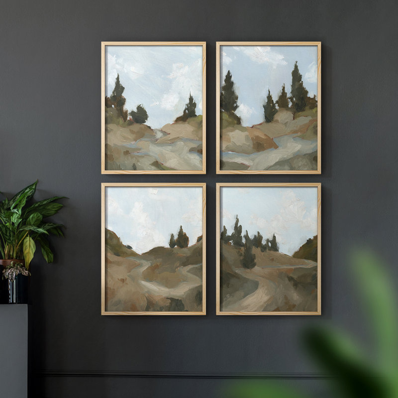 Impression sur toile, ensemble de 4, Naturel, H 44 po x l 14 po