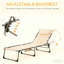 Fauteuil de bronzage inclinable pour l'extérieur, chaise longue pliante rembourrée, avec appui-tête pour la plage, la cour, le patio, la piscine