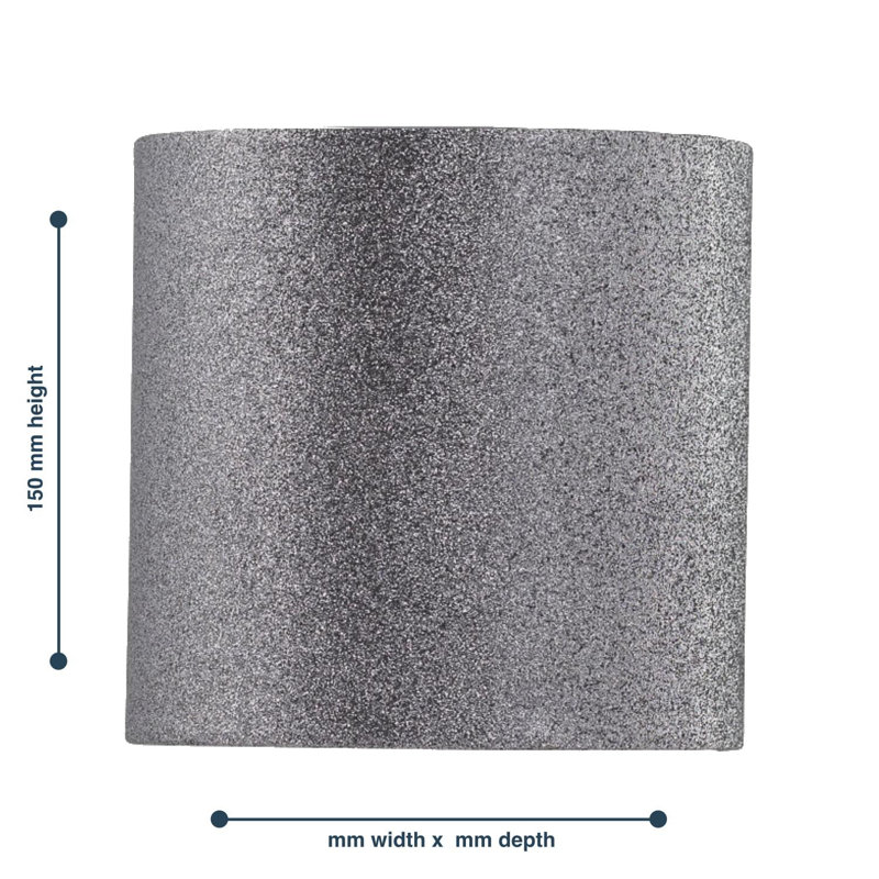 15cm H Cotton Drum Lamp Shade ( Uno ) in Silver Grey