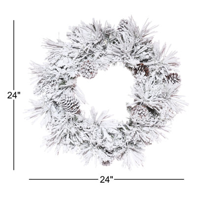 Odaniel Flocked Atka Artificial Christmas Wreath