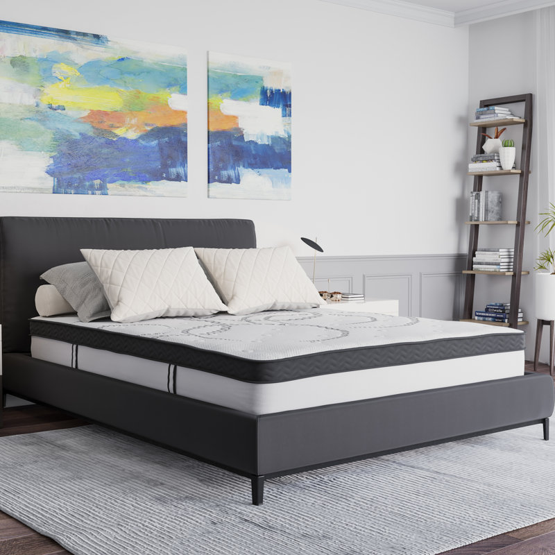 Capri Comfortable Sleep Extra Firm Pocket Spring and Foam Hybrid Mattress by Flash Furniture, Queen, 12"