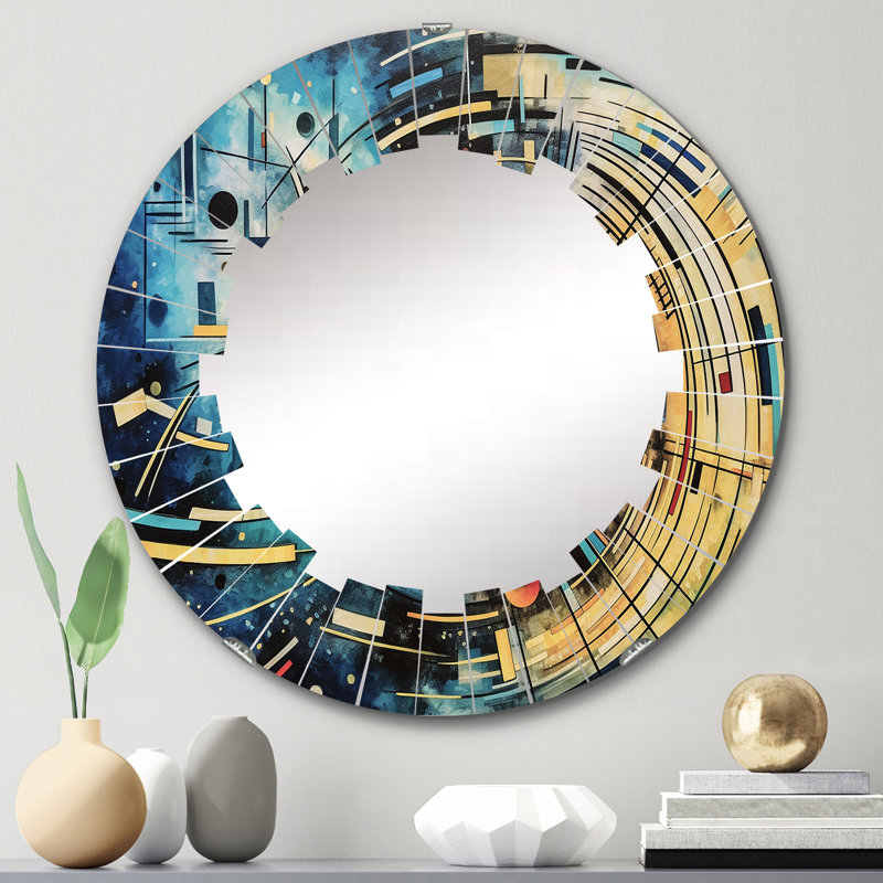 Doory - Miroir mural moderne rond, 24 po x 24 po