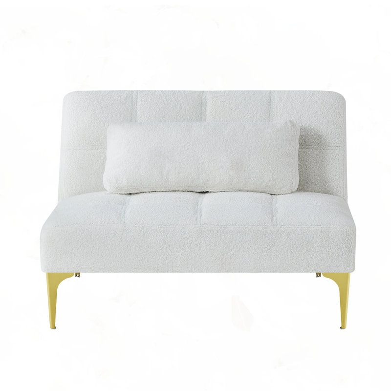 Convertible sofa bed futon, White