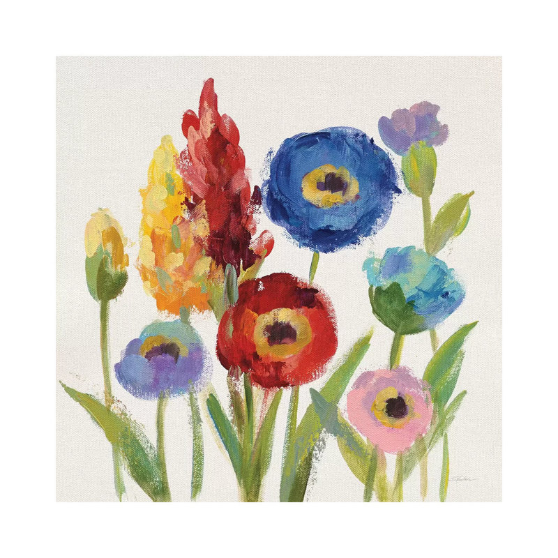 Wild Garden I by Silvia Vassileva - Wrapped Canvas Painting, 37cm H x 37cm W
