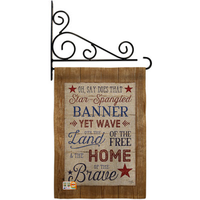 En toile jute 2 côtés de l’étoile en angle 2 côtés 19 po x 13 po drapeau de jardin