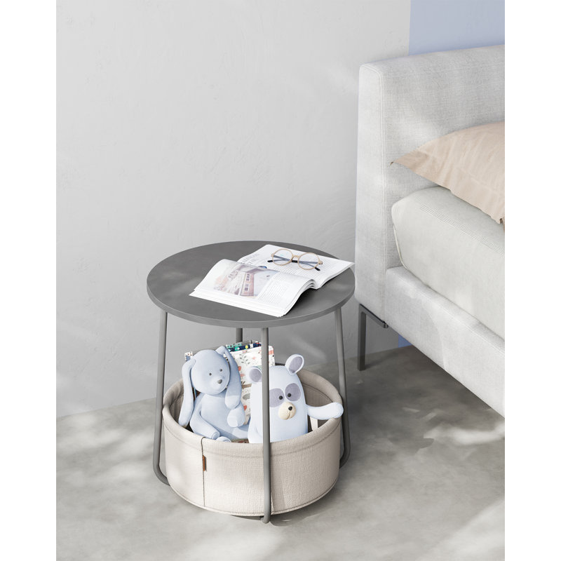 Lauranne Frame End Table, Cement Grey/Cloud White, Grey