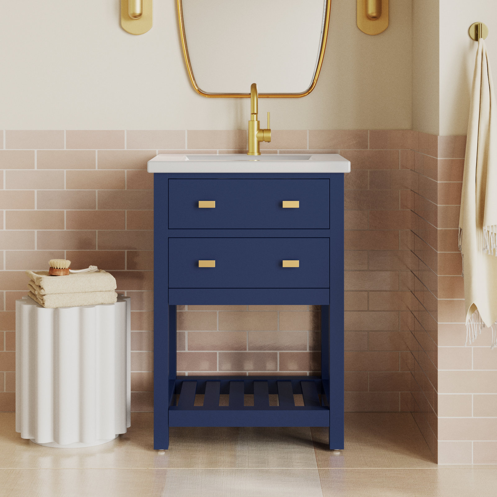 Caitlyn Modern 24" Single Bathroom Vanity, Monarch Blue
