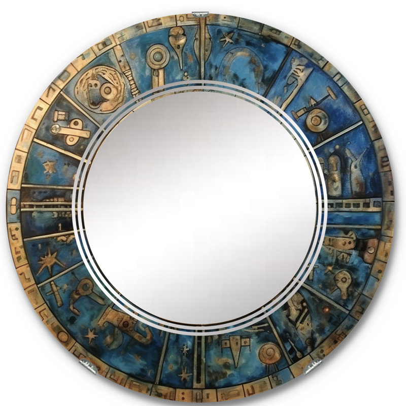 Apogeeville - Miroir mural rond moderne, 24 po x 24 po