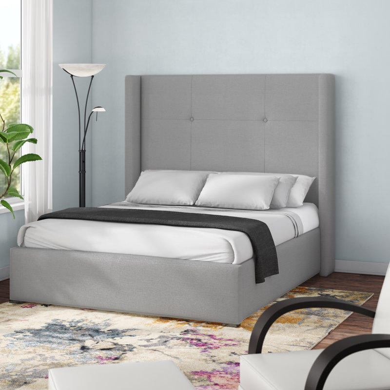 Esparto Upholstered Bed, Grey Revolution®, Mid Height California king