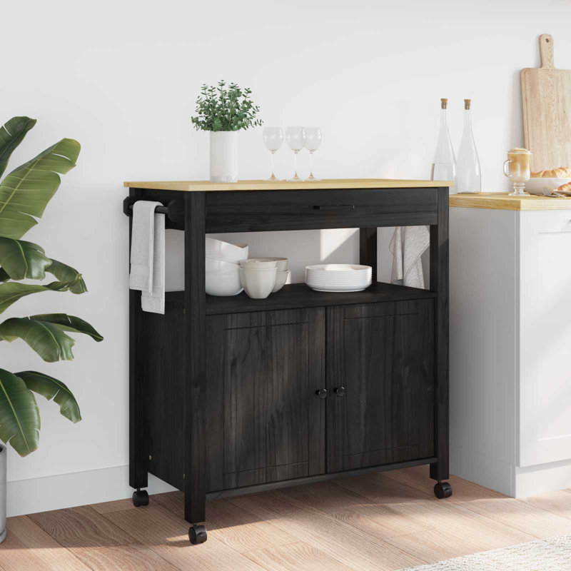 Solid Wood Bar Cart