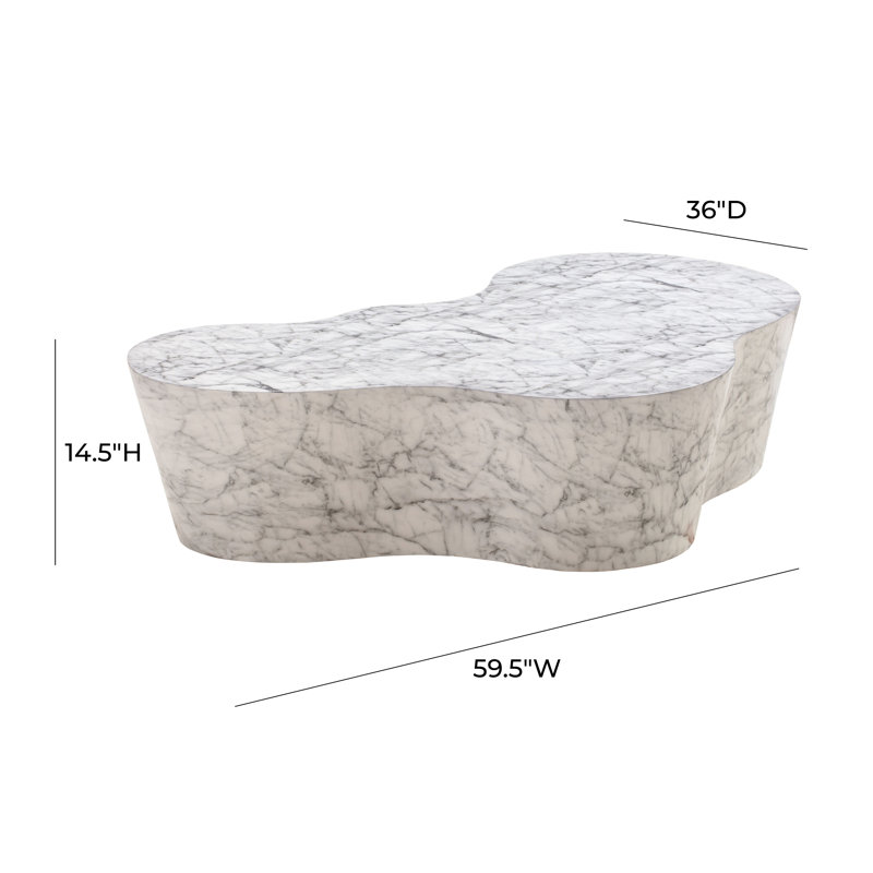Free Form White Marble Outdoor Coffee Table