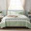 Courtepointe en coton double / grand 6 - sauge, dentelle, belle et literie en double / grand, bride, décor de chambre confortable