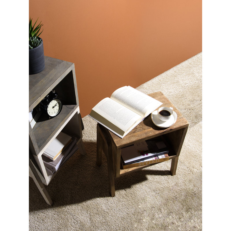 Table de bout avec rangement Oakhaven, Brun