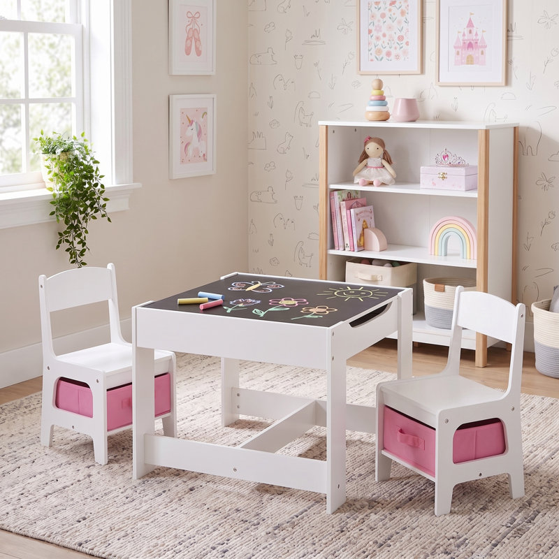  Kids Activity Table and Chair Set with Storage