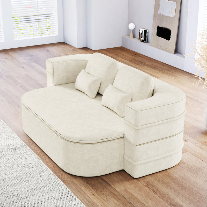 Canapé 75 po 2-en-1 pliable, Beige