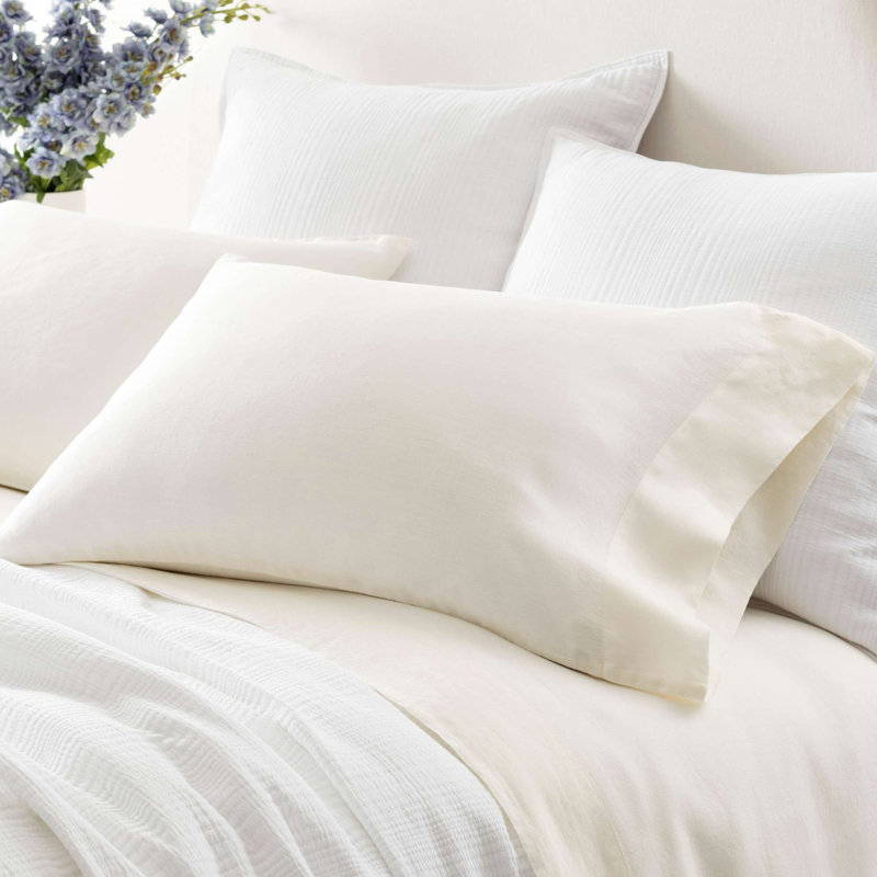Lush Linen Pillowcases, Ivory, Standard