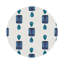 Sous-verres ronds en cuir vegan blanc Gem Sapphires-578444978