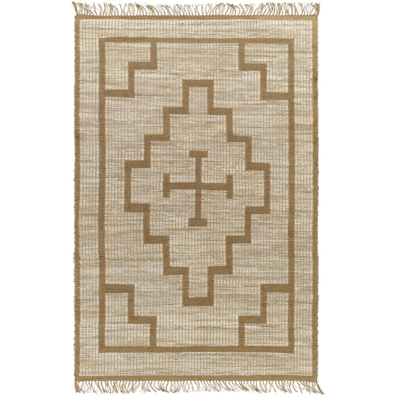 Envoy Moroccan Handmade Flatweave Jute/Sisal Area Rug in Khaki/Camel, Rectangle 8' x 10'