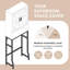 Armoire de rangement au-dessus de la toilette, organisateur de salle de bain avec portes de grange, structure en métal épaissie et bois aggloméré, économiseur d'espace autoportant pour la salle de bain, blanc-32086591