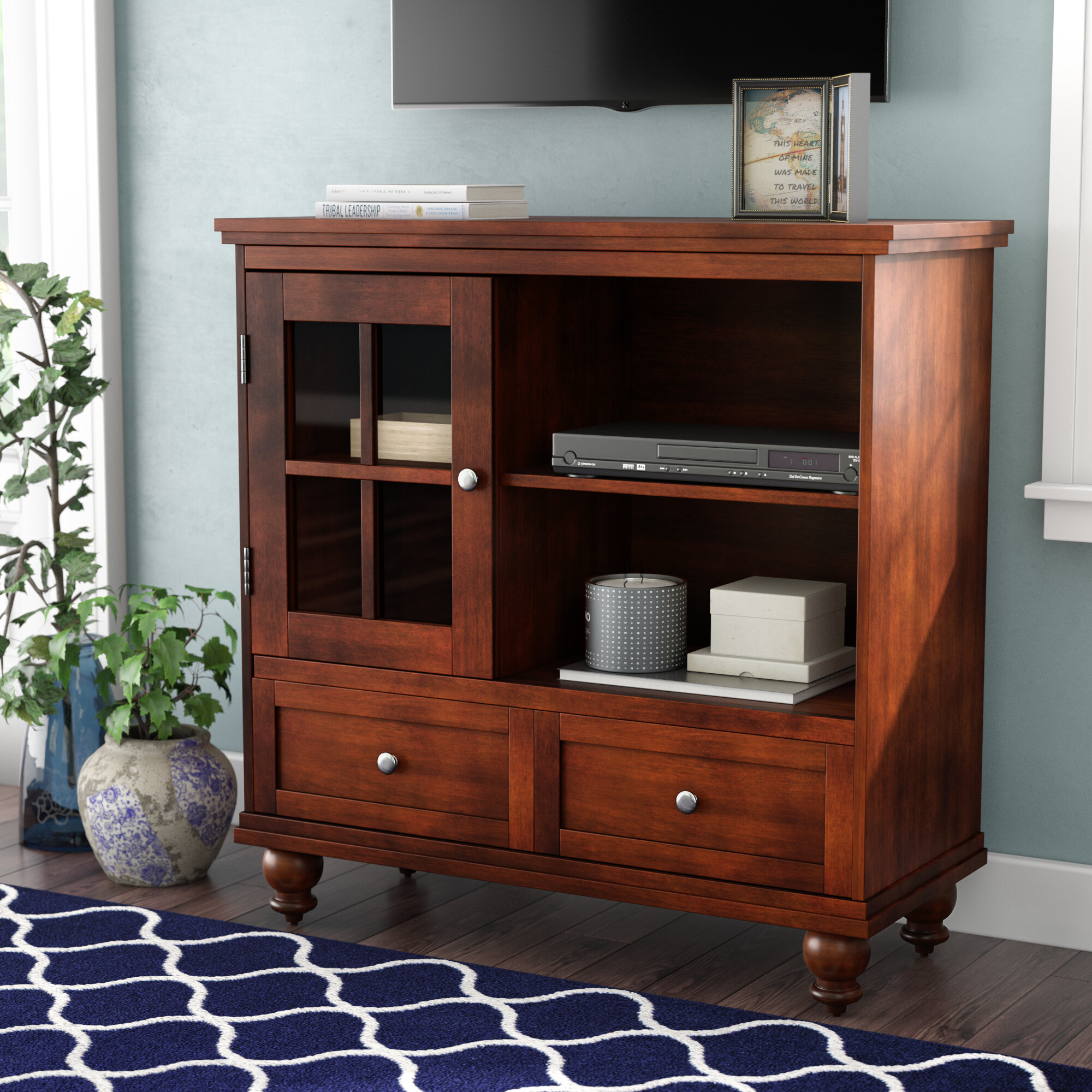 Schererville 40'' TV Stands with Storage Cabinet and Shelves Charlton Home Color: Expresso