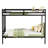 Black Queen-Size Bunk Bed With Metal Frame, Full Guardrail And - Build Supporting 110 Lbs Per Bunk, High For Protection, Effortless Ascent, Elegant Design Bedroom Decor, Underbed Storage Space, Space