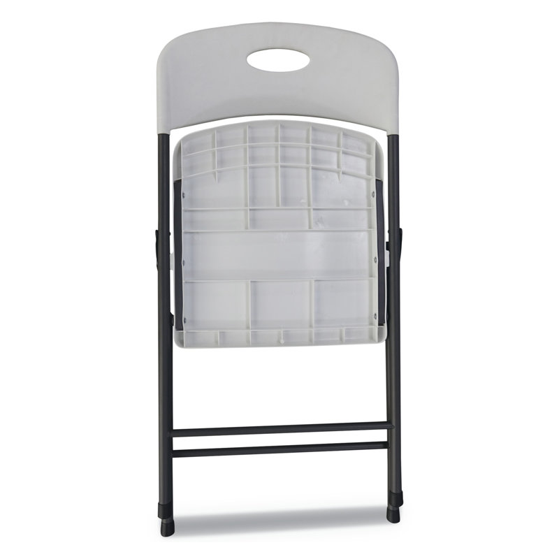White Metal Frame Armless Folding Reception Chair Set