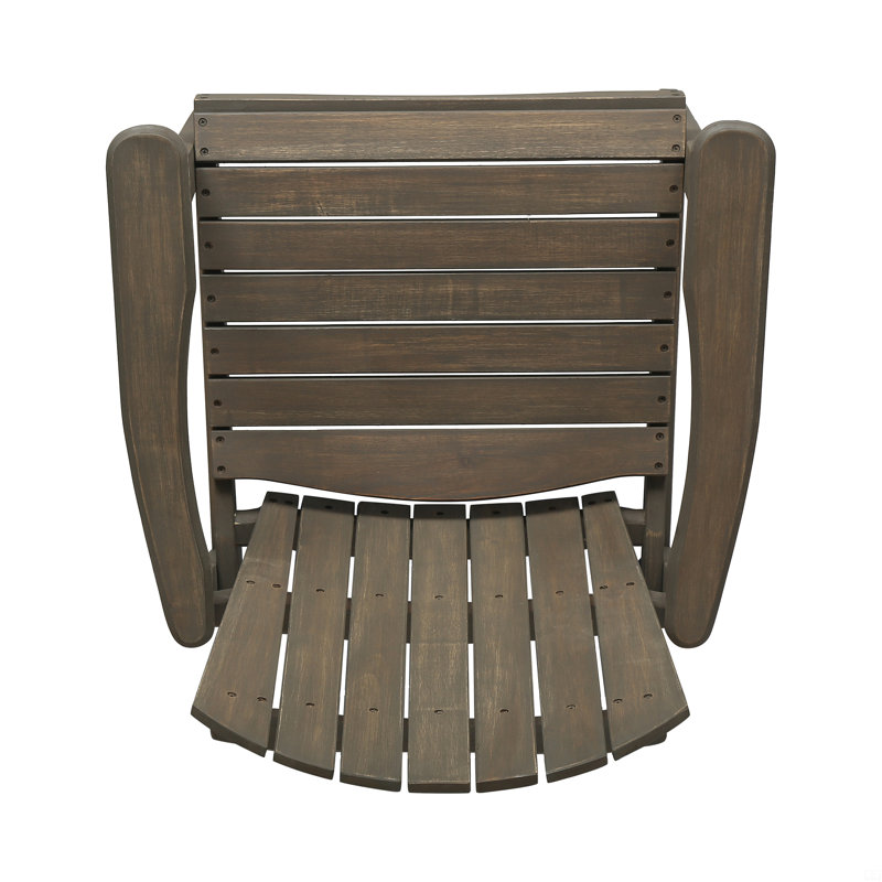 Outdoor Weather Resistant Acacia Wood Adirondack Dining Chairs (Set Of 2), Dark Brown