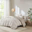 Ensemble de housse d'édredon surdimensionné en coton biologique 5 pièces avec insert naturel amovible-119922151