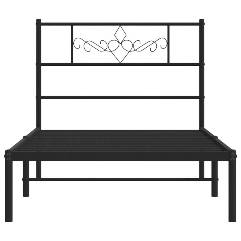 Structure de lit en métal 12 po avec tête de lit sans matelas Meryah, Simple