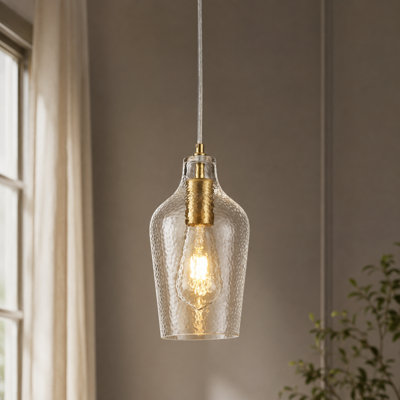 Luminaire suspendu en verre 1 lumière à hauteur réglable 1 lumière 